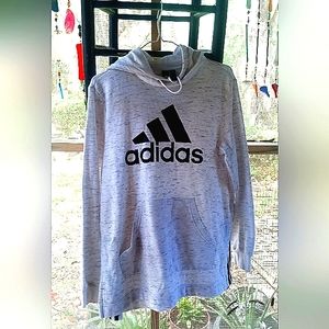 Adidas Medium Hoodie Sweatshirt Grey Blend